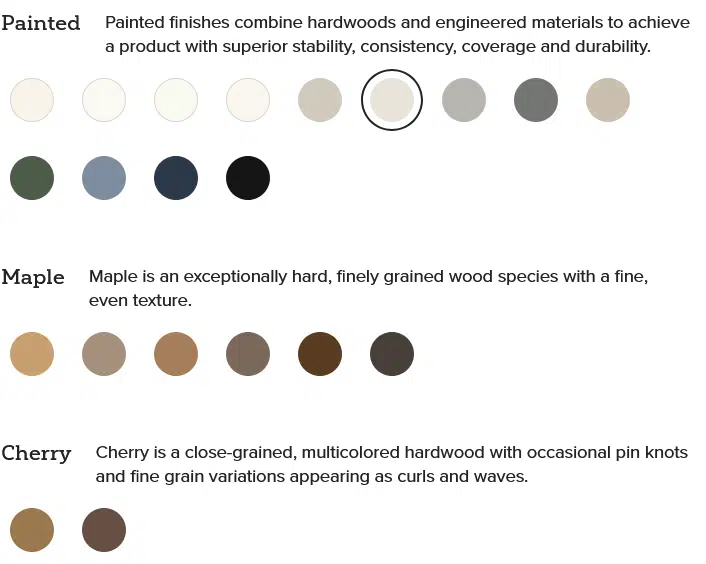 Kinsdale Cabinets Door colors Kinsdale Cabinets Door colors